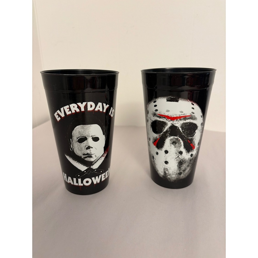 Universal Horror Plastic Cups Unisex 22oz Black Michael Myers Jason Halloween